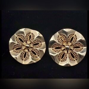 Sarah Coventry Gold and Silver Floral Earrings